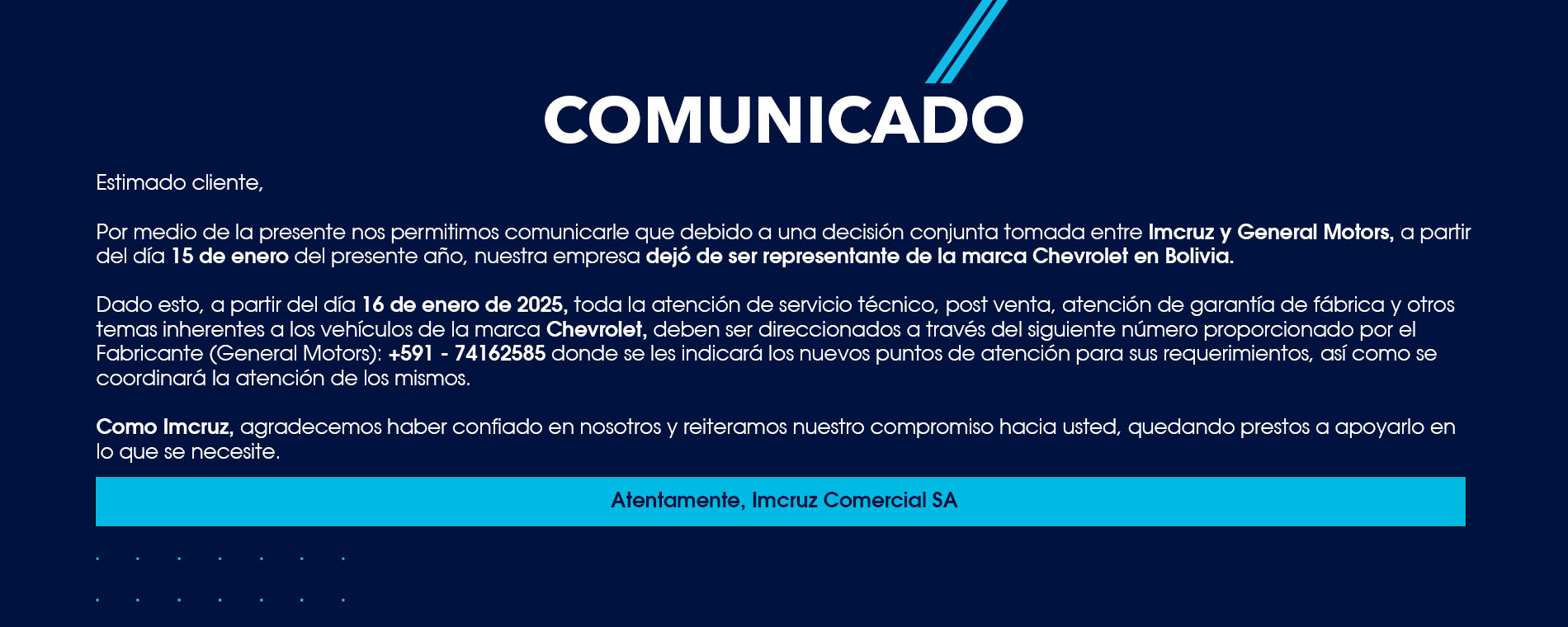 COMUNICADO