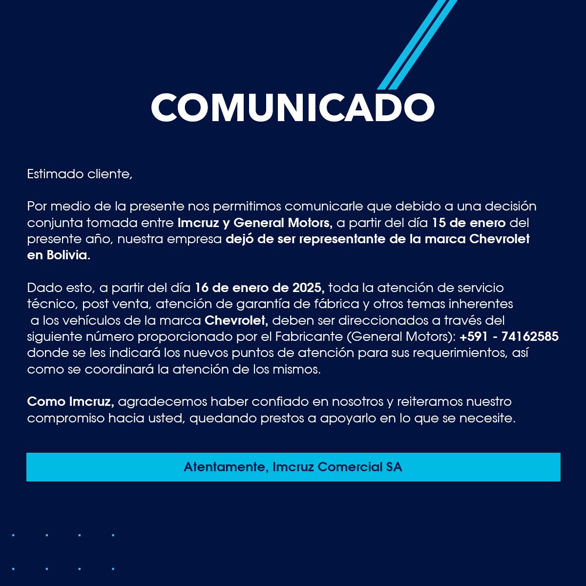 COMUNICADO